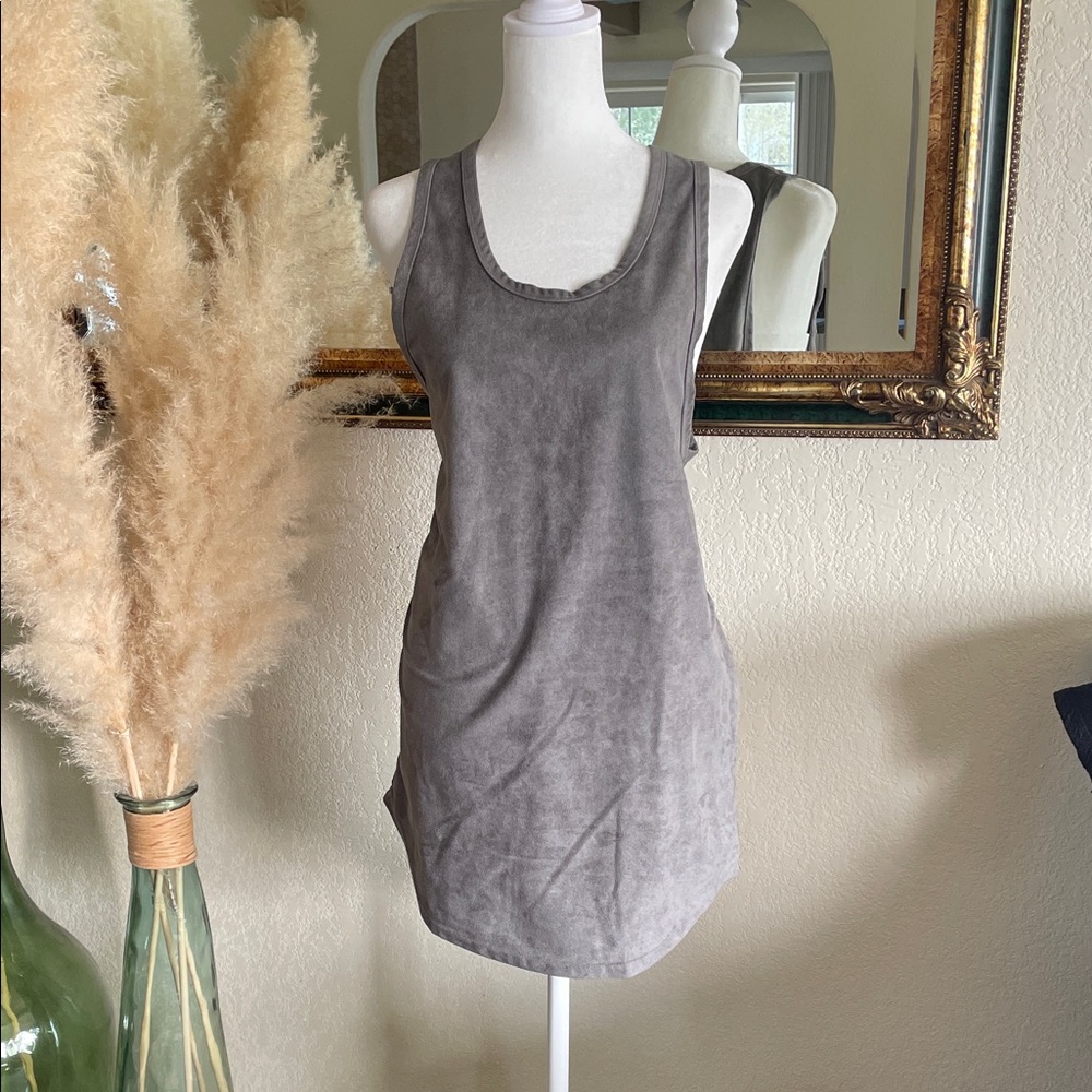 Chic Gray Sleeveless Mini Dress